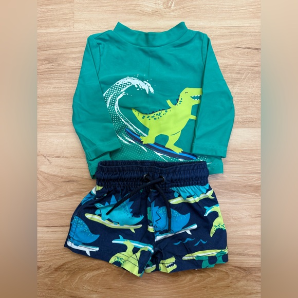 Carter's Dinosaur Rashguard Set - Picture 1 of 4